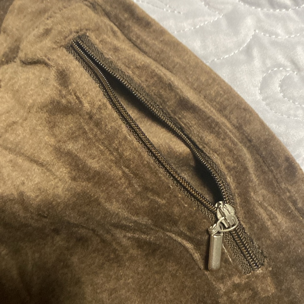 Tangerine 90’s Vintage brown velour lounge pants size PM super soft and cozy - Picture 4 of 5